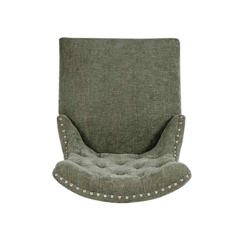 Mordern Fort Vintage Dining Table Set, Tufted Upholstered Chairs with Studded Trim