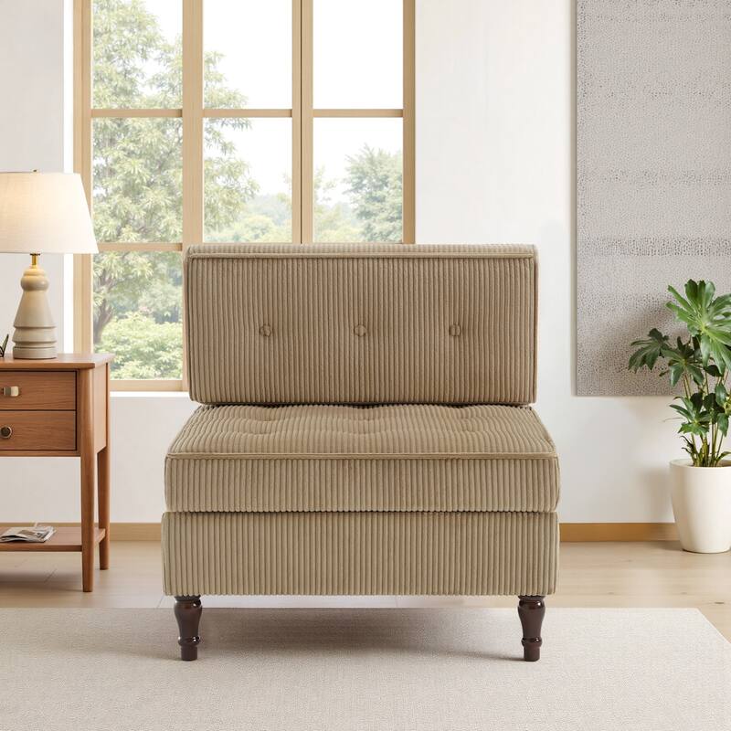 Modern Corduroy Corner Armchair Armless Chair sofa