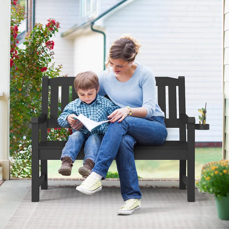 48'' Outdoor Bench - Weatherproof Garden Bench for Patio, Porch, Backyard