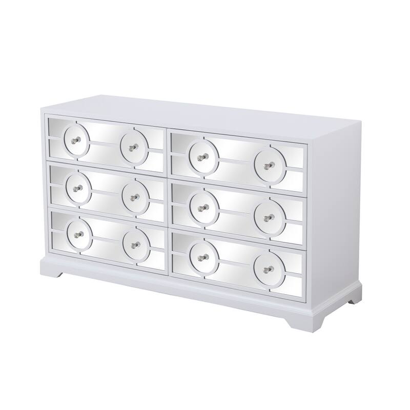 60 in. 6 Drawer Mirrored Cabinet