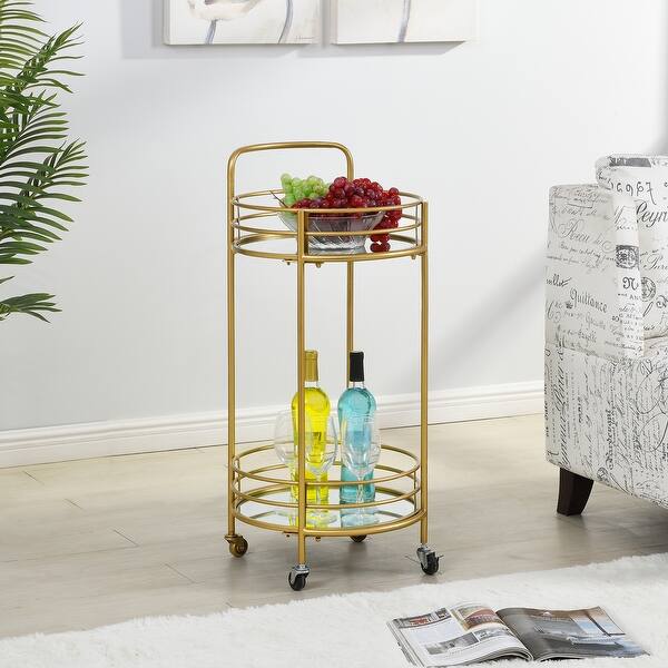 Firstime Co Joliet Round Metal Bar Cart Overstock 31804807