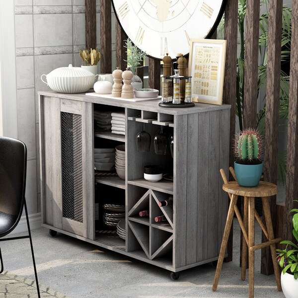 Avilius Rustic Grey Oak Finish Multi-storage Buffet. Opens flyout.