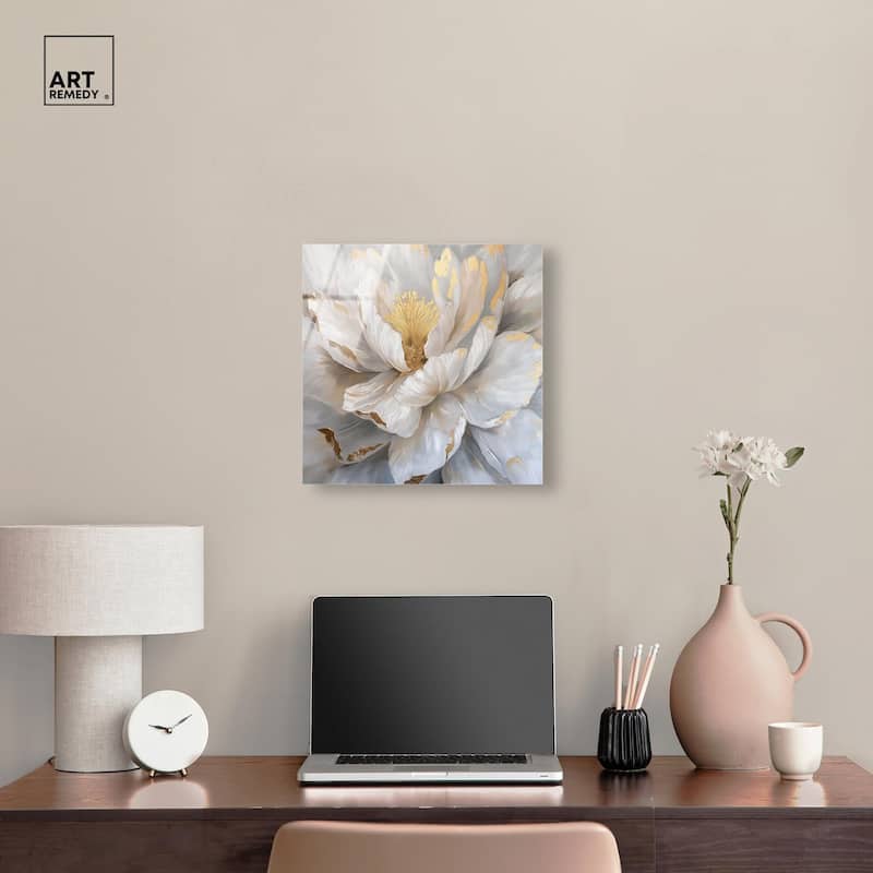 Golden Veins of Grace Acrylic by Art Remedy, Ready to Hang