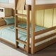 preview thumbnail 21 of 19, Rubber Wood Triple Bunk Bed with Two Built-in Ladders