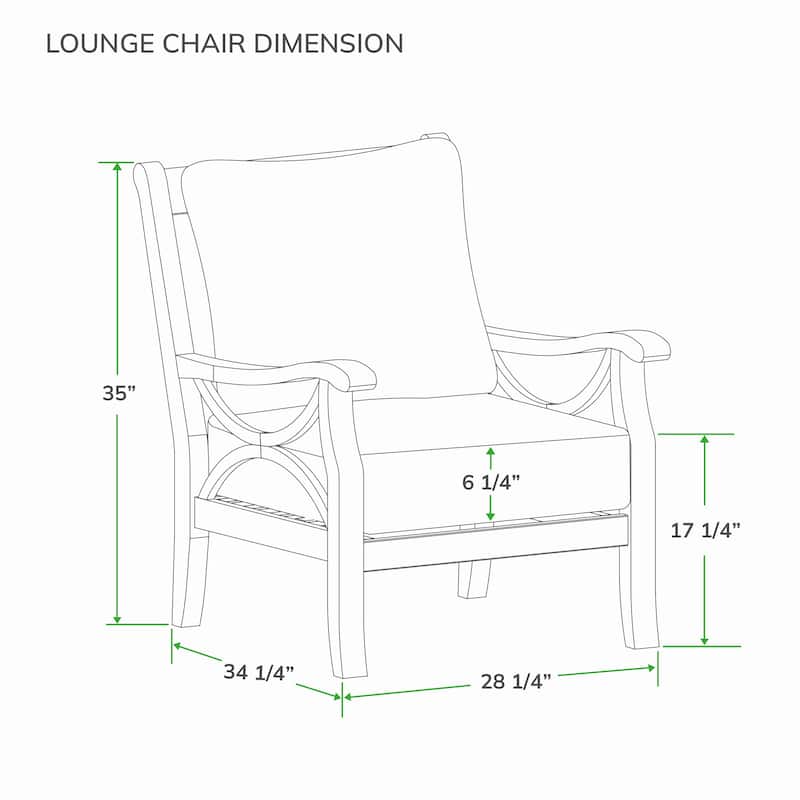 Cambridge Casual Lowell 4-piece Teak Wood Patio Conversation Set with cushion
