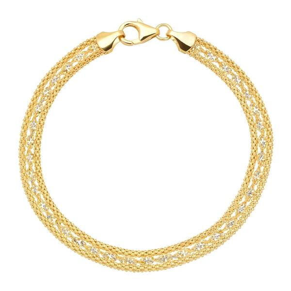 Just Gold Twisted Link Band Chain Bracelet in 10K Gold - Yellow