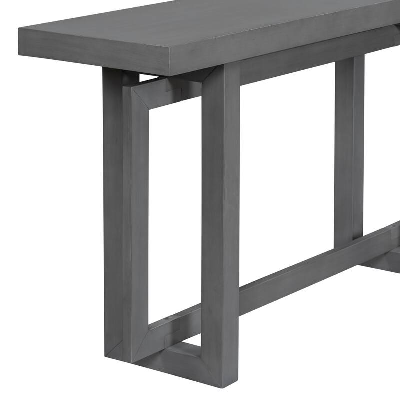 59.1 in. W Contemporary Console Table with Wood Top