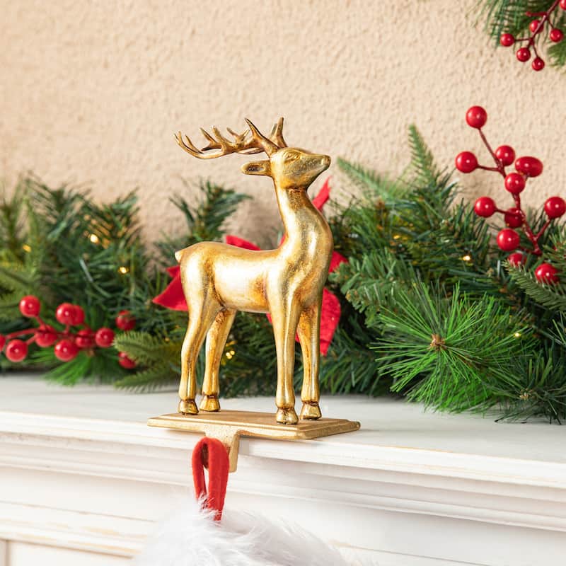 Glitzhome 14.5"L Christmas Metal MERRY CHRISTMAS Stocking Holder