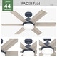 preview thumbnail 3 of 22, Hunter 44" Pacer Ceiling Fan with LED Light Kit and Handheld Remote - Modern Farmhouse, Transitional
