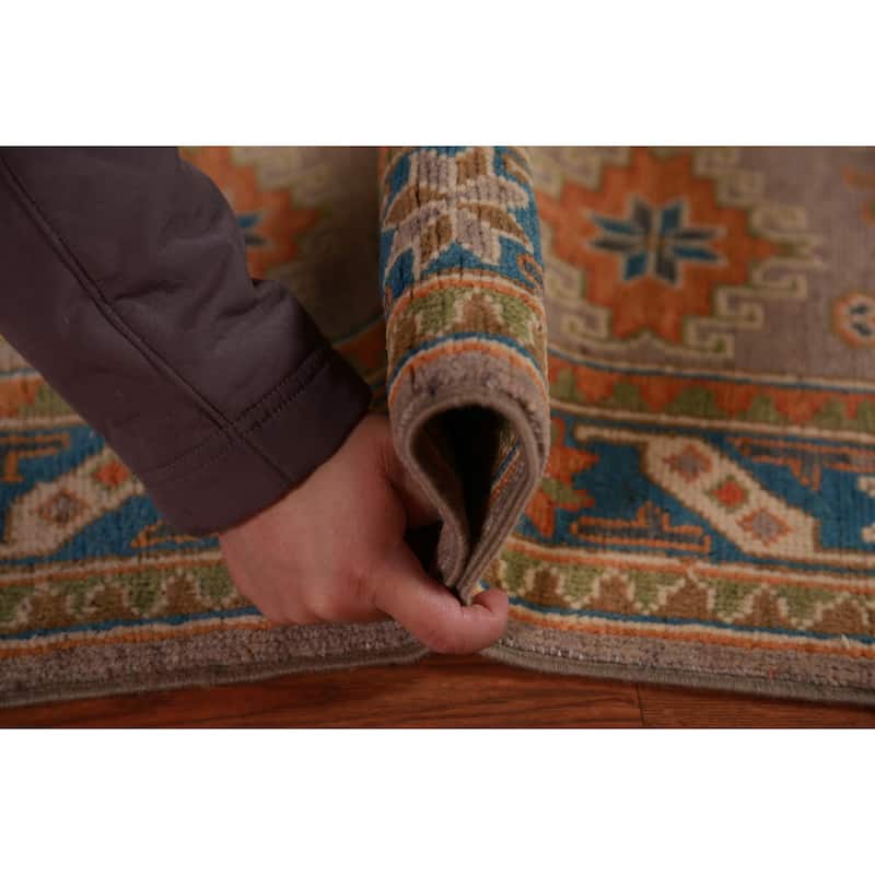 Geometric Kazak Foyer Rug Oriental Handmade Wool Carpet - 2'9"x 3'11"