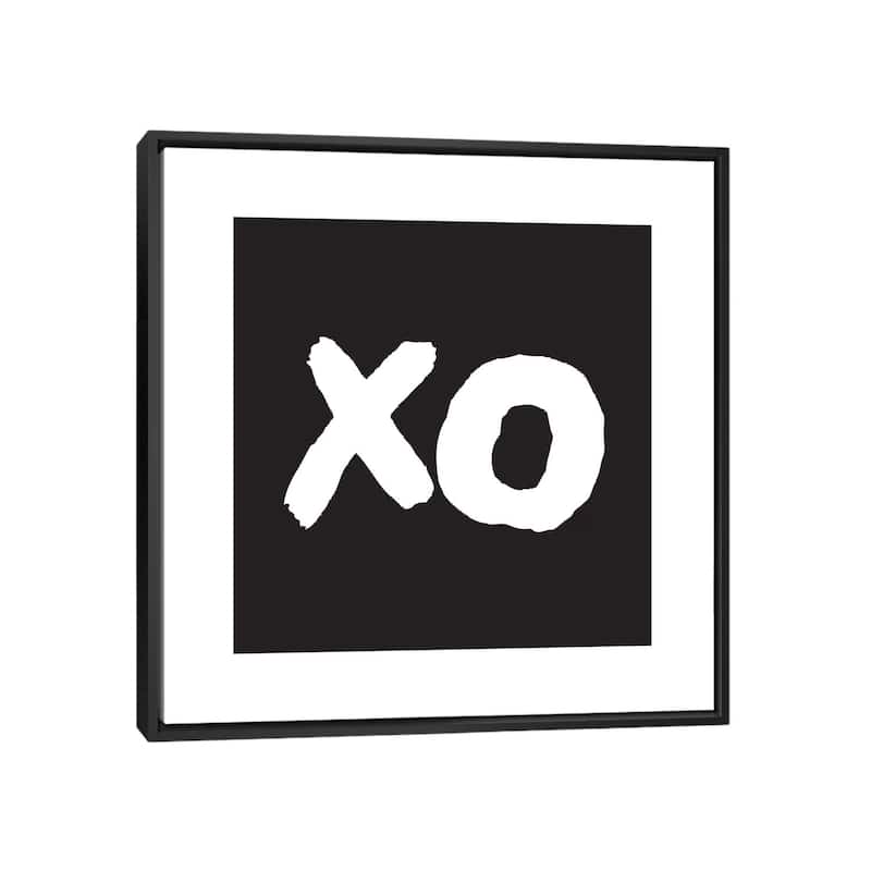 iCanvas "Xo Black Box" by Pixy Paper Framed - Black - 18x18