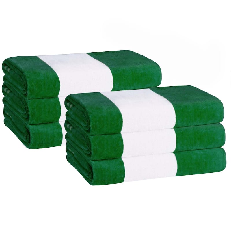 Cabana Stripe Oversized Cotton Beach 6 Piece Towel Set by Superior
