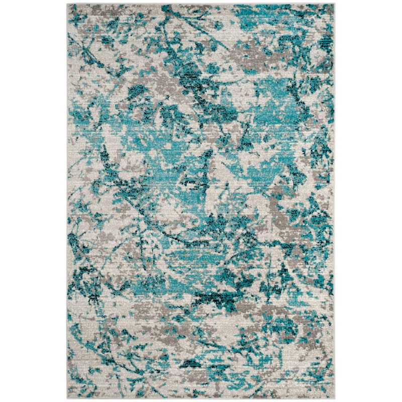 SAFAVIEH Skyler Nemesia Modern Rug - Blue/Ivory - 5' 1" x 7' 6"
