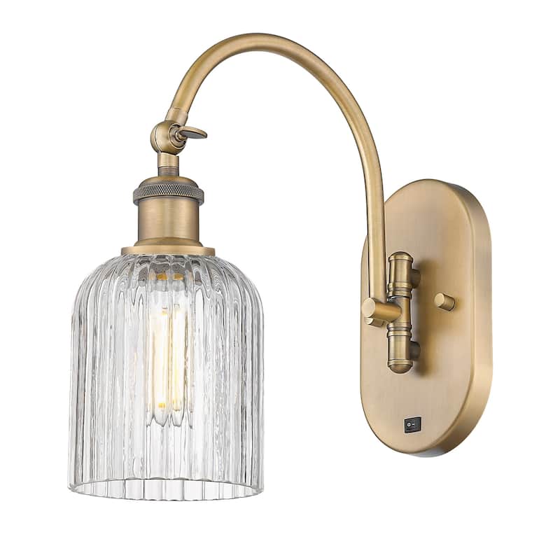 Innovations Lighting 518-1W-13-5 Bridal Veil Sconce Bridal Veil 13" - Brushed Brass / Clear