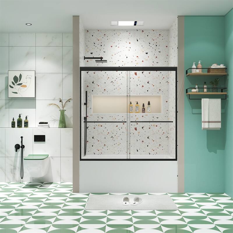 Bathtub Bypass Shower Door,Sliding Door,with 1/4" Tempered Glass