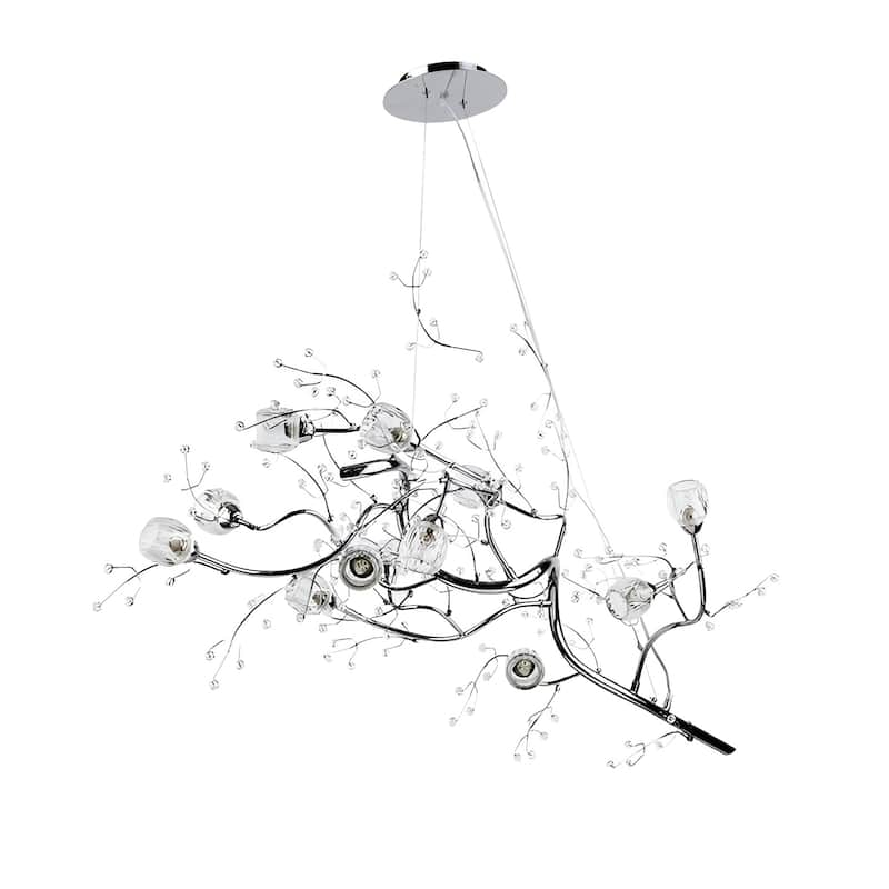 12 - Light Dimmable Tree Like Branch Chandelier Roses Flowers Nature Inspired - N/A