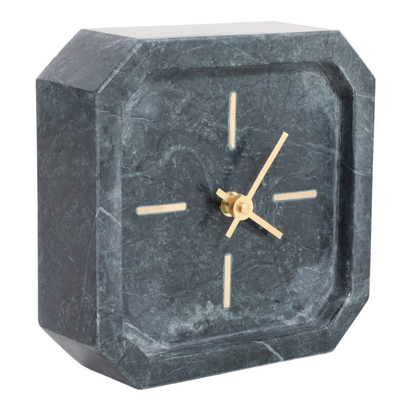 Modern Glam Marble & Stone Clock for Home Decor