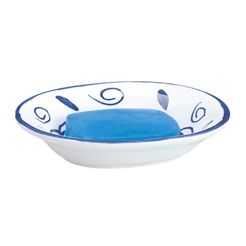 Ceramic Bathroom Soap Dishes Blue/White Neptune