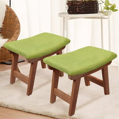 Square Cushion Foot Stool (Walnut Legs)