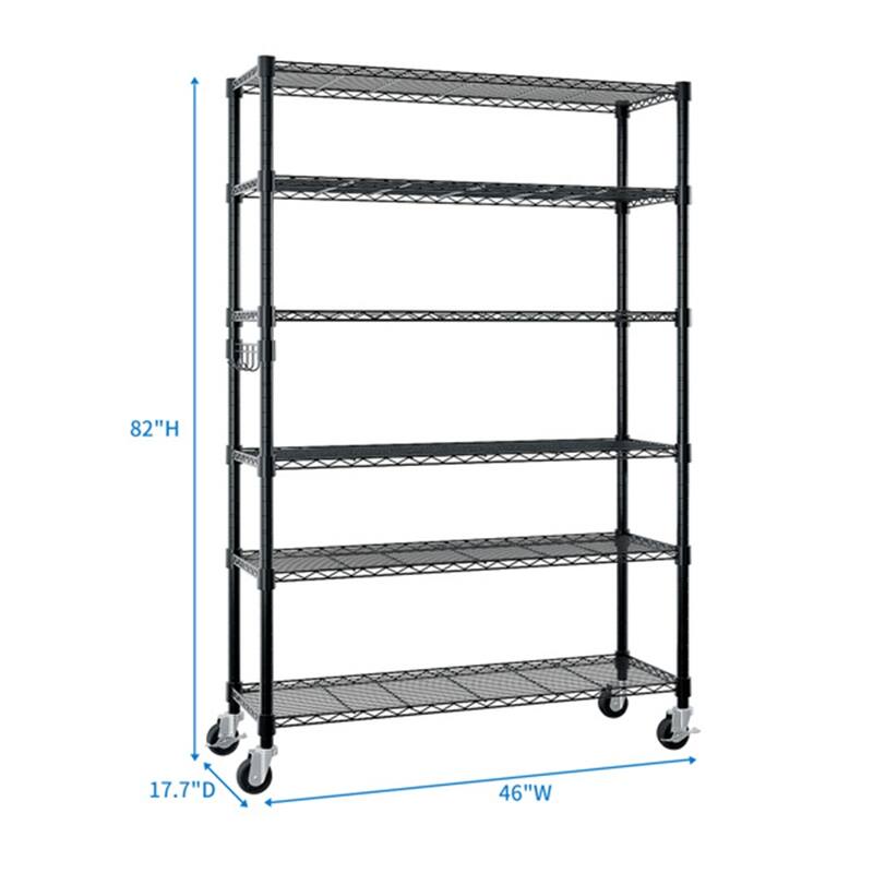 6-Tier Disassembly and Free Assembly NSF-Certified Steel Wire Shelving