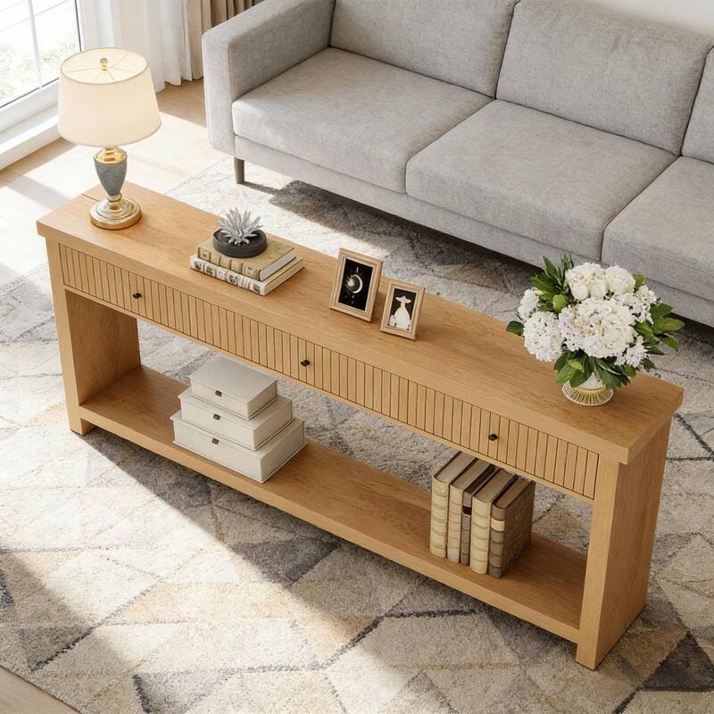 Modern Wooden Coffee Table - Long Sofa Table