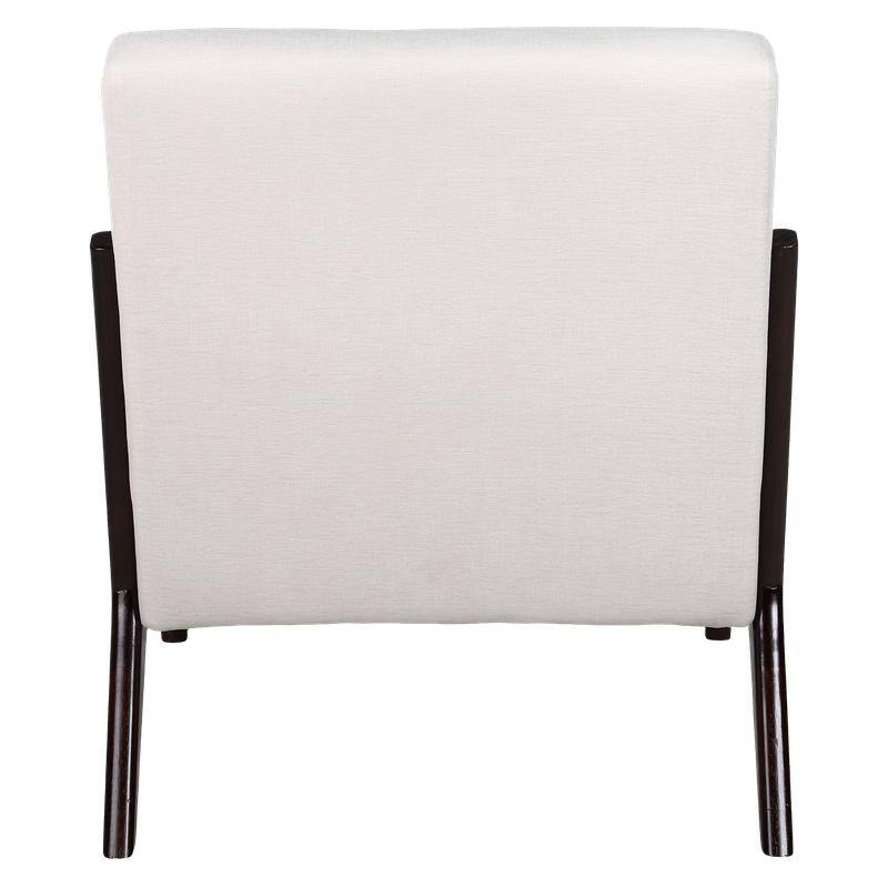 Mid-Century Modern Accent Chair with Solid Wood Frame and Detachable Lumbar Pillow for Living Room or Bedroom