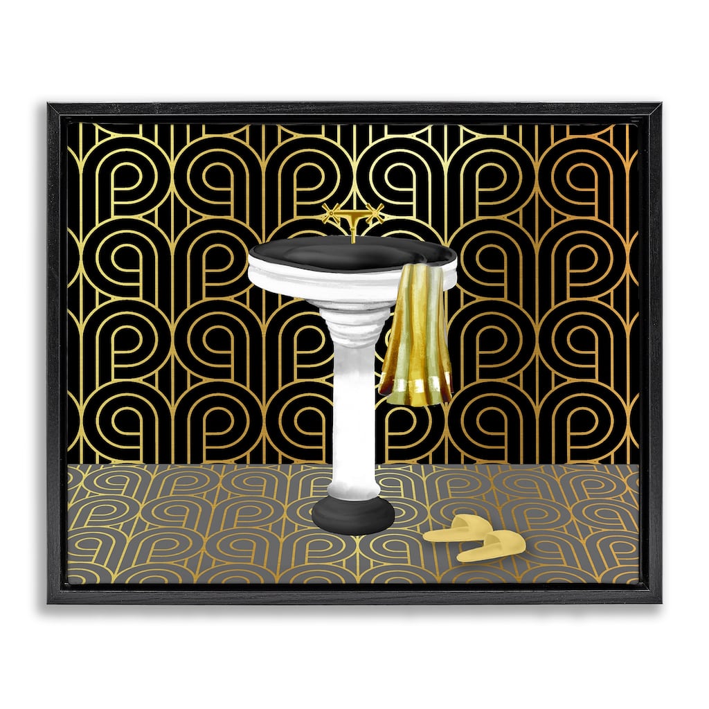 Stupell Bathroom Sink Deco Style Framed Floater Canvas Wall Art Design By Conrad Knutsen