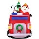 preview thumbnail 6 of 9, Fraser Hill Farm 7-Ft. Pre-Lit Inflatable Santa in Fire Truck