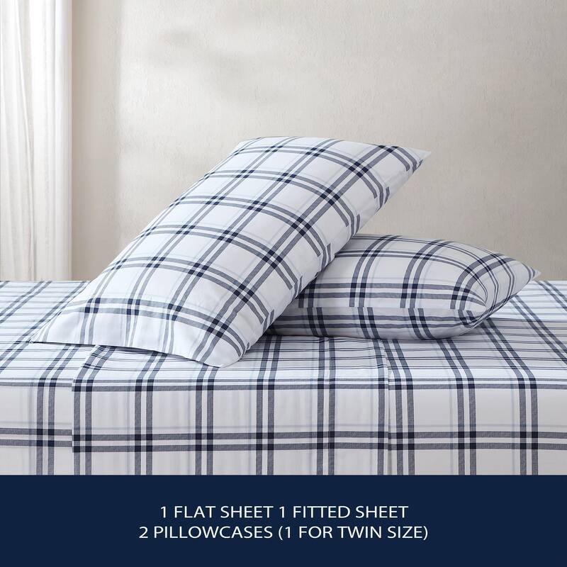 Nautica Cotton Percale Deep Pocket Bed Sheet Sets