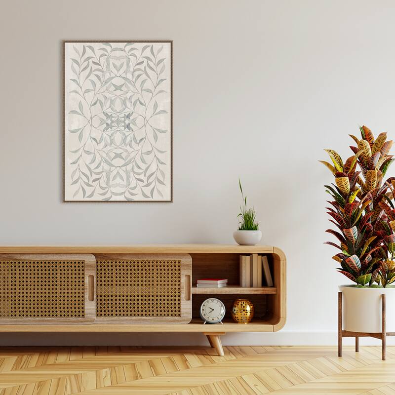Soft Symmetry of Botanical Patterns by Hannah Dawson (28 x 41 in.), Framed Canvas Wall Art Print