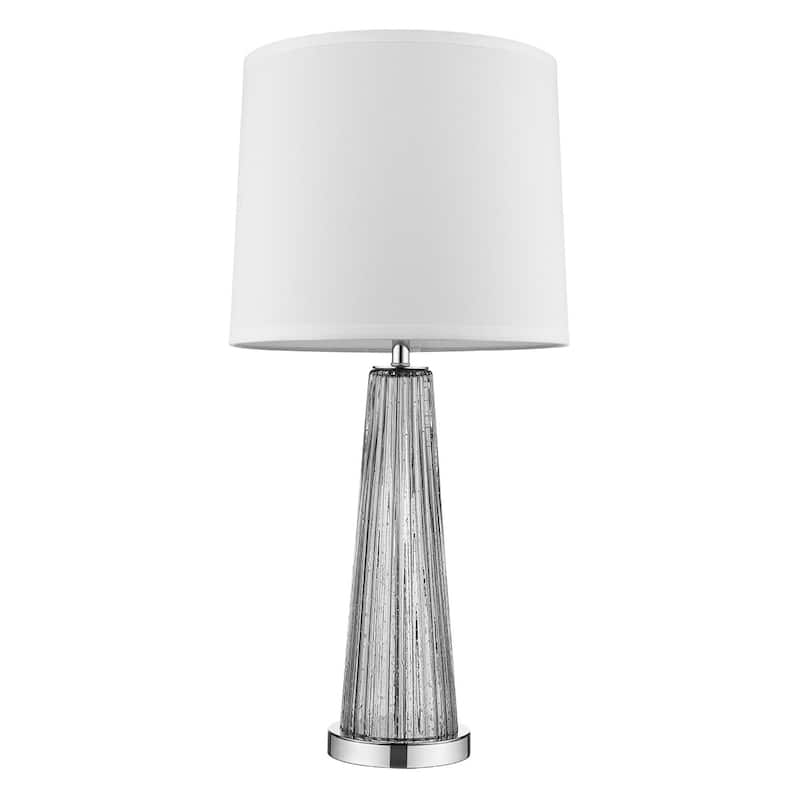 29-Inch Glass Buffet Lamp with Empire Fabric Shade for Living Room