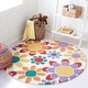preview thumbnail 45 of 61, SAFAVIEH Handmade Kids Khadijah Floral Wool Rug 5' Round - Ivory/Gold