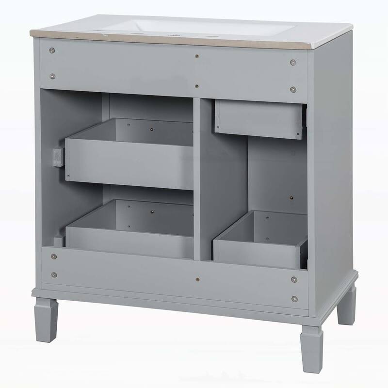 Modern Design Bathroom Storage Cabinet with Ceramic Sink Combo