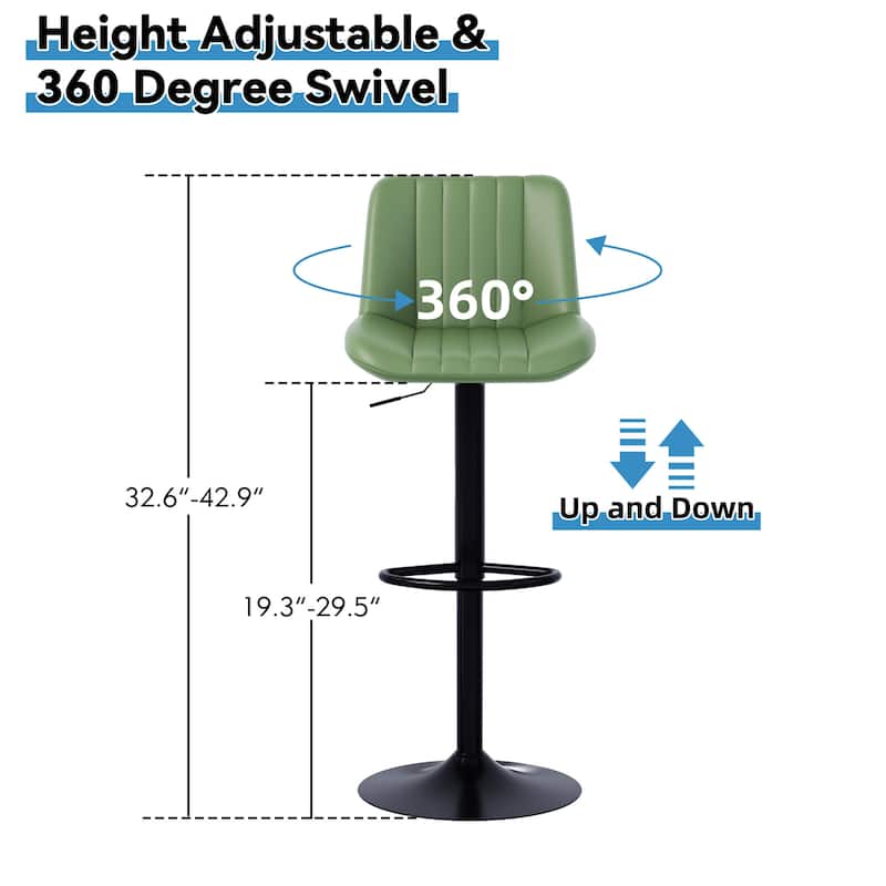 Bar Stool with 360° Swivel - Modern Kitchen & Home Bar Seating，Set of 2