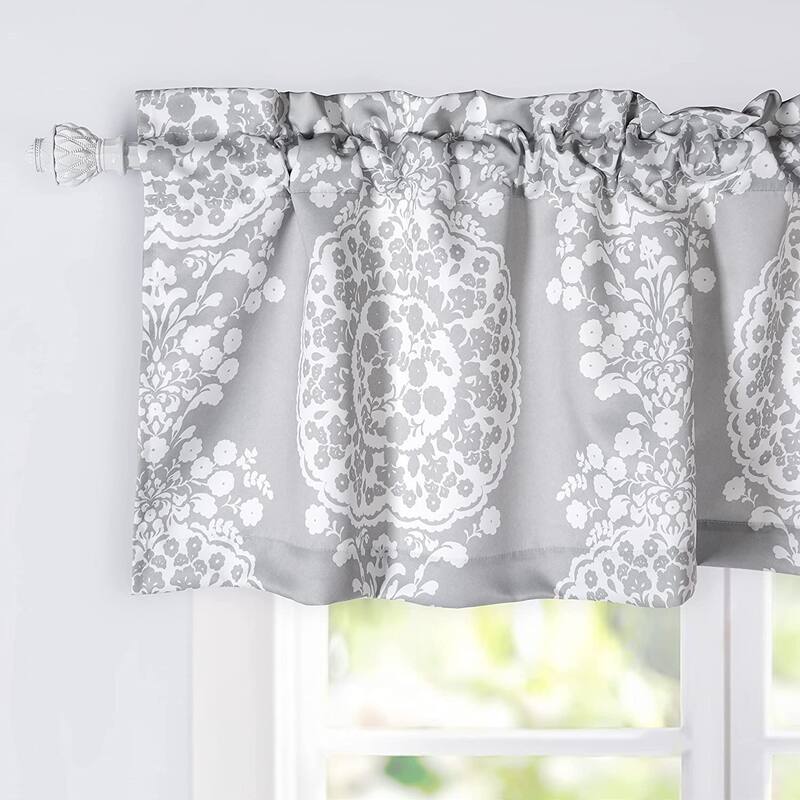 The Curated Nomad Alameda Pastel Damask Printed Classic Window Valance