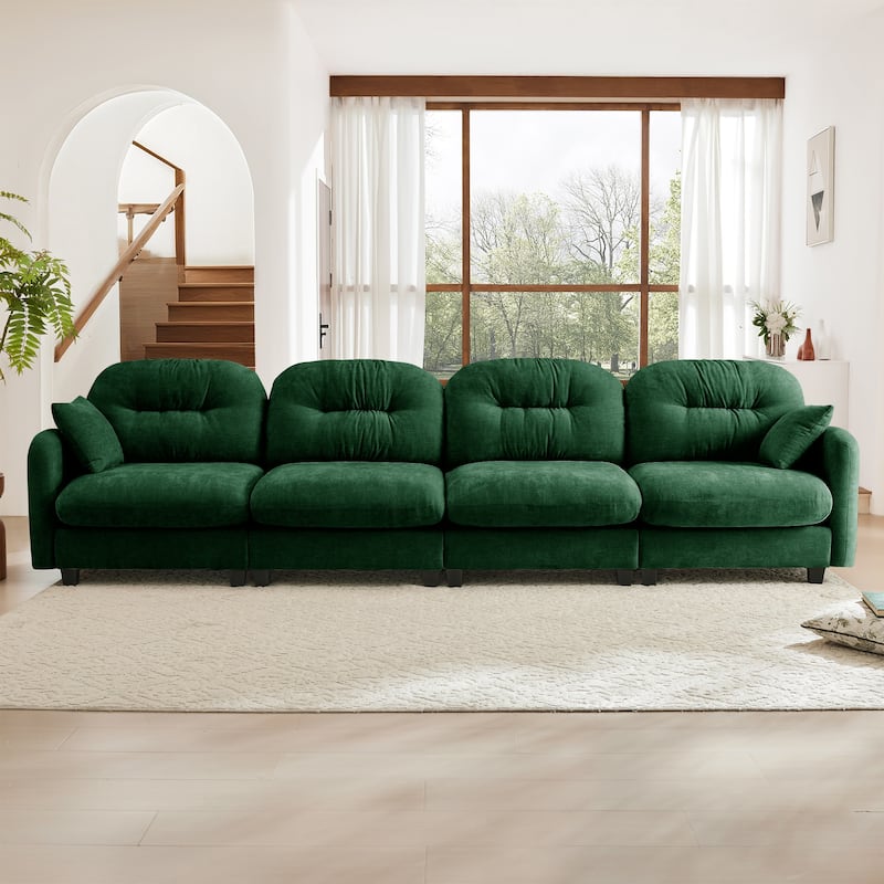 140" Oversized Modular Sofa, 4 Seater Large Sectional Couches for Living Room, Tufted Chenille Deep Seat Couch for Apartment
