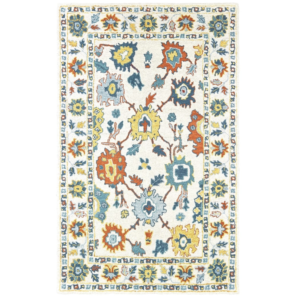 Style Haven Sunnyside Floral Hand-tufted Wool Ivory/ Gold Area Rug