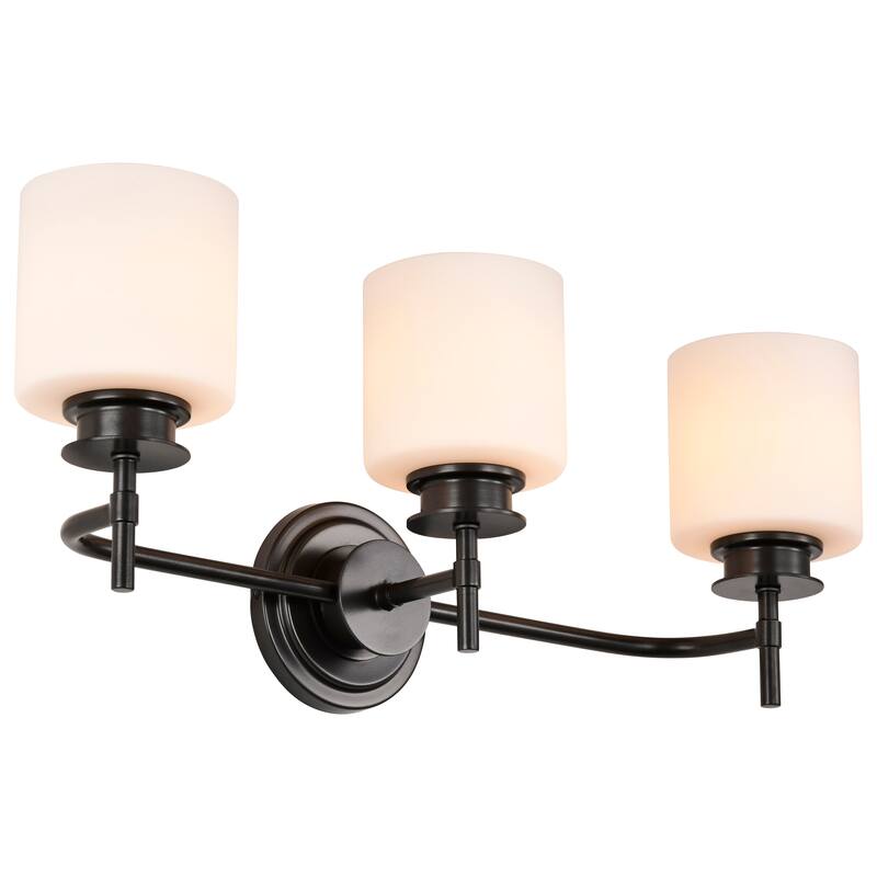 Warren 3 Light Vanity Gun Metal with Satin White Glass - Gun Metal