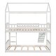 preview thumbnail 24 of 23, Modern Roof Design Twin over Twin Solid Pine Wood Bunk Bed with Full Length Guardrail, Side Ladder and Slide