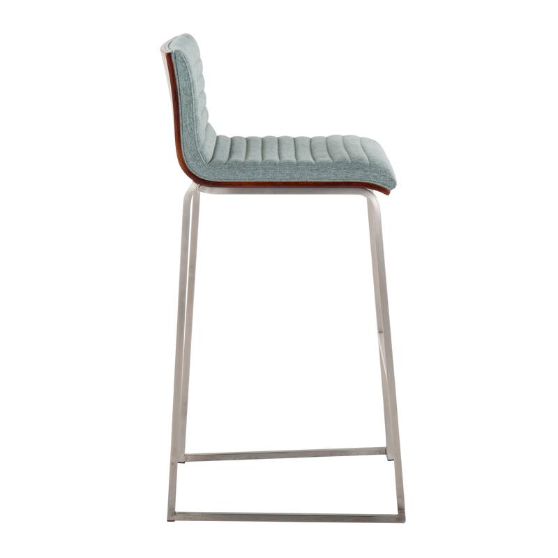 Silver Orchid Magda 30" Fixed-Height Upholstered Bar Stool (Set of 2)