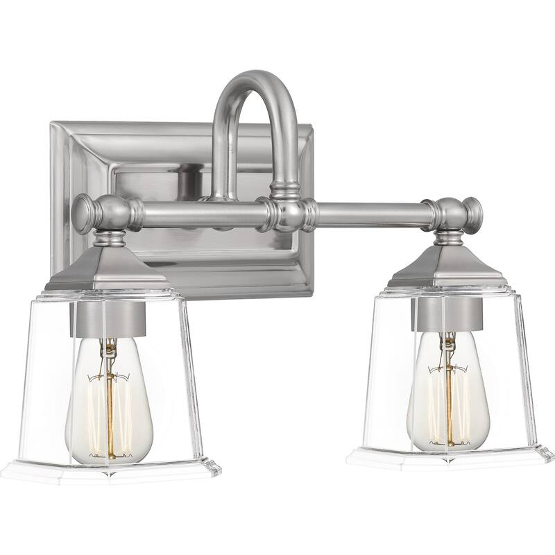 Nicholas 2-Light Bathroom Vanity Light in Brushed Nickel