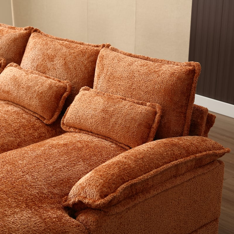 110.63'' U-Shaped 6-Seater Sectional Sofa with Modular Ottomans, Durable Couch for Living Spaces