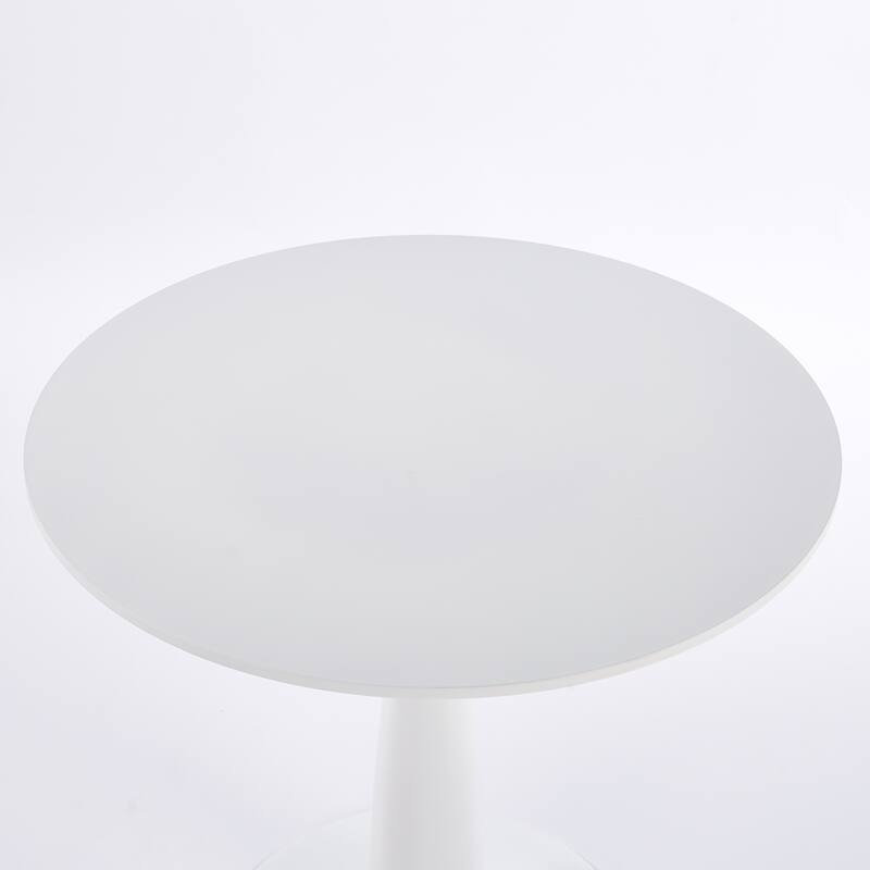 31.5inch Mid-Century Modern Pedestal Table, Multi-Functional Dining Table for 4-6 People & Large Coffee Table - White