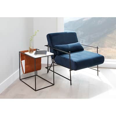 Aurelle Home Modern Marble Magazine Side Table