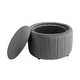 preview thumbnail 55 of 55, 30" W Round Velvet Upholstered Storage Ottoman with Flip Top Tray