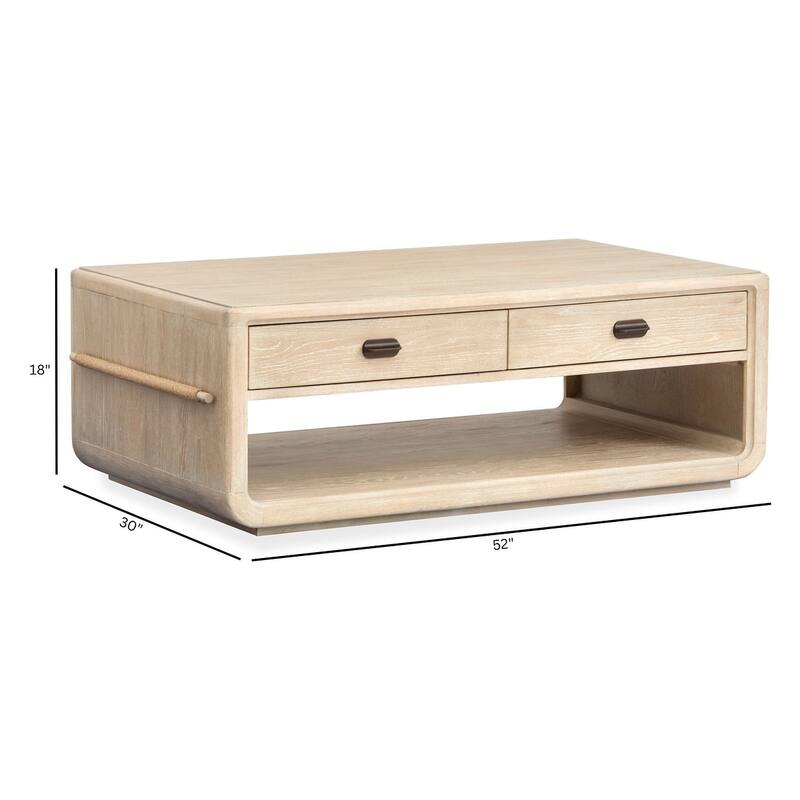 Salt Life Home Sunset Cove Sanibel Brown Rectangular Cocktail Table with Casters - 50''W x 30''D x 18''H