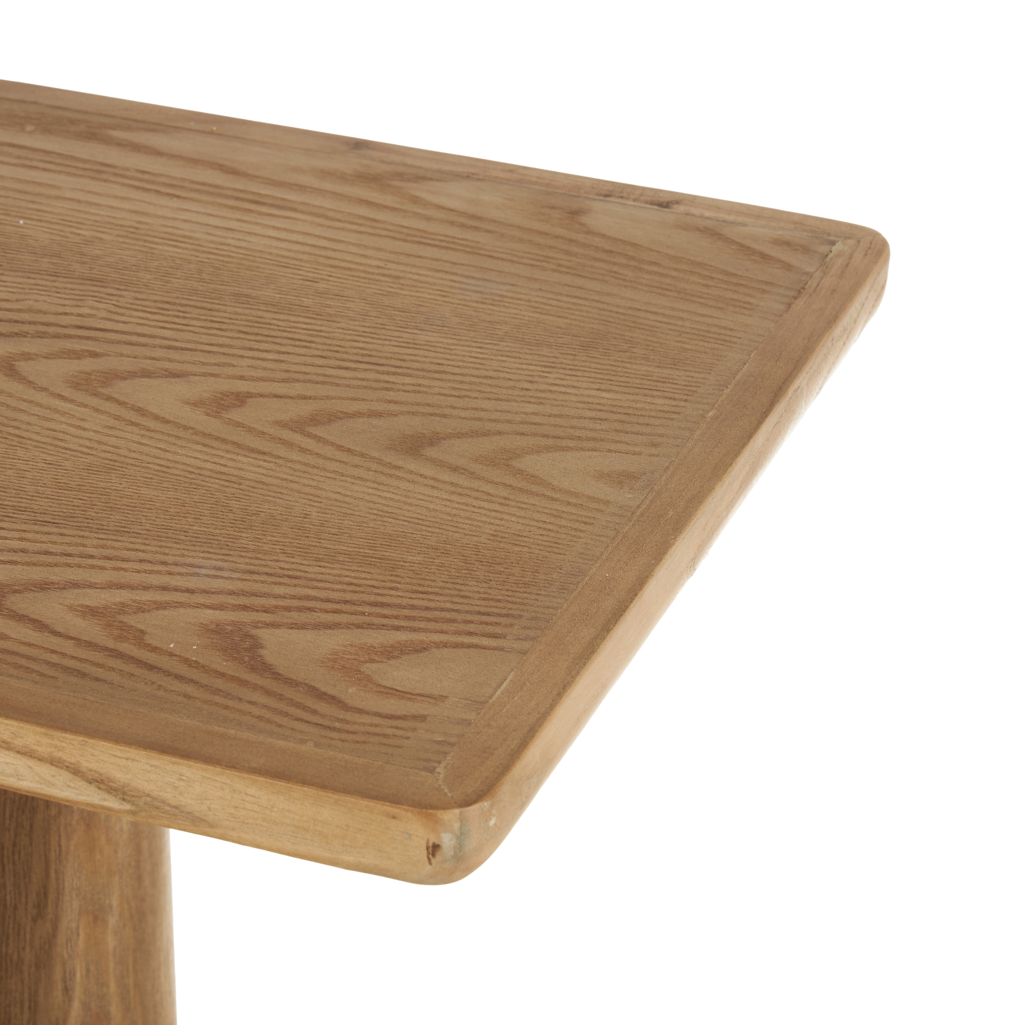 Brown Wood Handmade Living Room Console Table with Pillar Legs