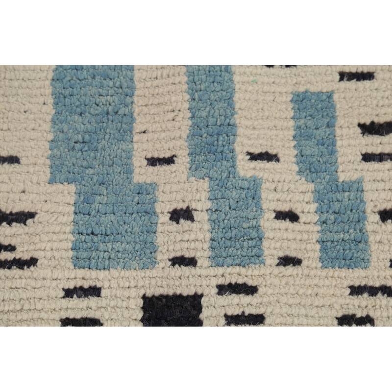 Moroccan Abstract Rug Hand-Knotted Wool Carpet - 7'8"x 10'3"