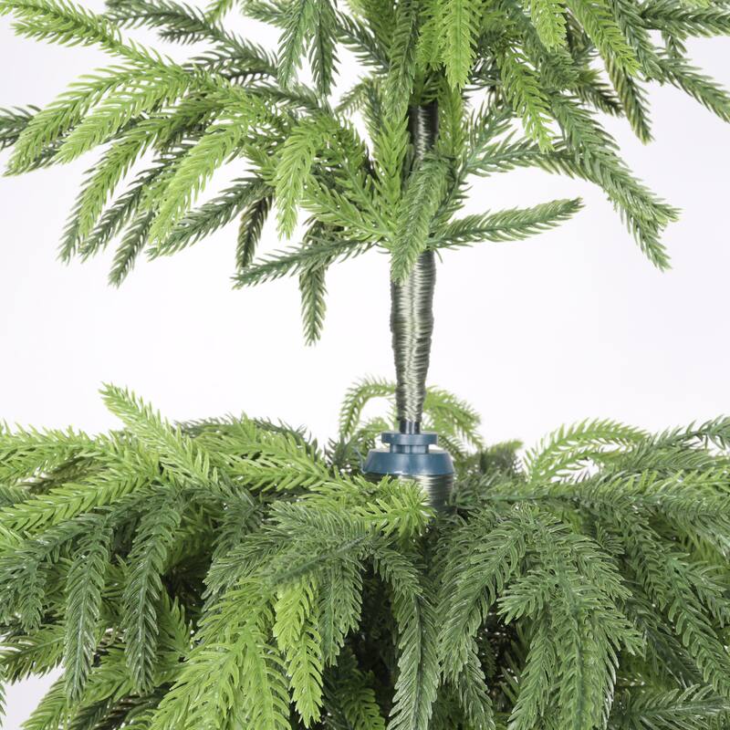 5" Artificial Real Touch Pine Tree in Black Plastic Pot, 2pc/set