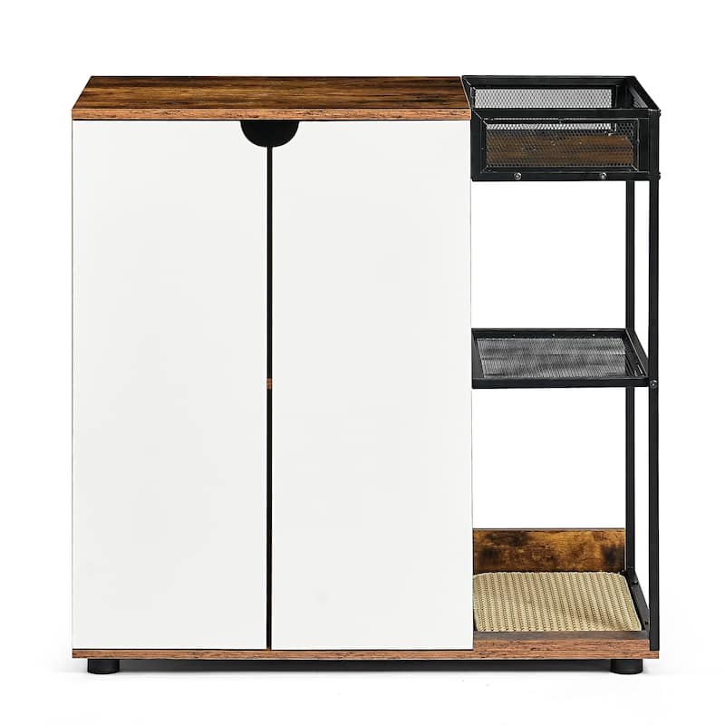 Anmytek Cat Litter Box Furniture Cabinet Enclosure for 2 Cats